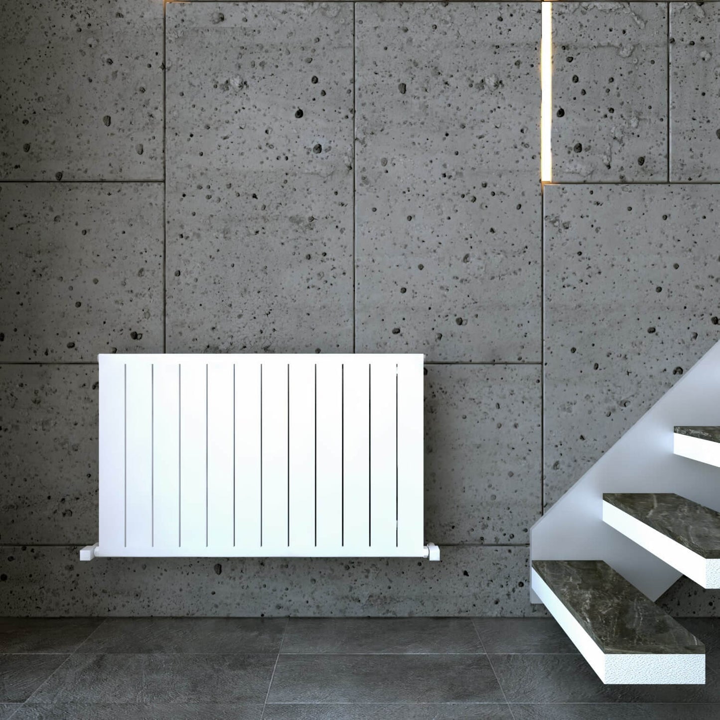 Carisa Mack Termoarredo Orizzontale in Alluminio Design Moderno Bianco