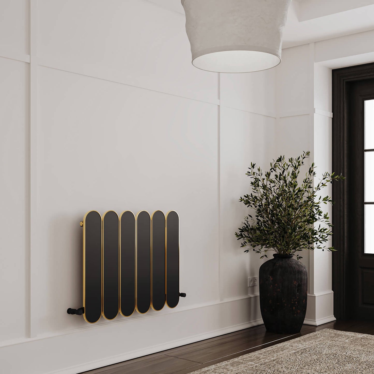 Carisa Magico Termoarredo Orizzontale in Alluminio Design Moderno Nero