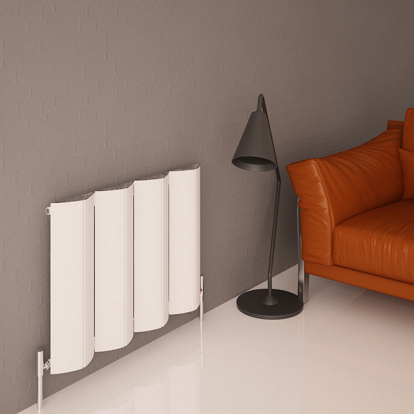 Carisa Nixie Termoarredo Orizzontale in Alluminio Design Moderno Bianco