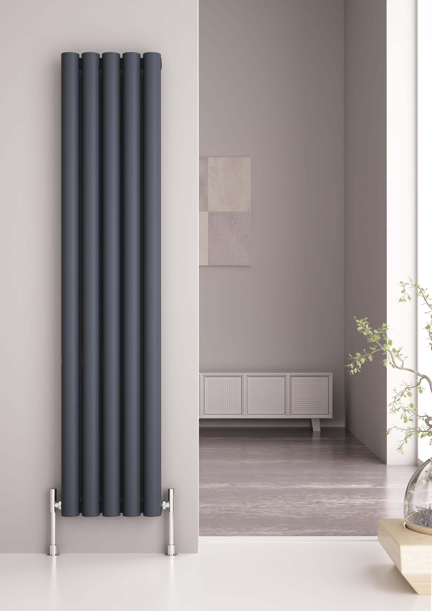 Carisa Odessa Termoarredo Verticale in Alluminio Design Moderno Antracite