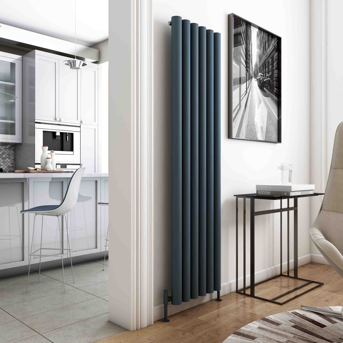 Carisa Odessa Termoarredo Verticale in Alluminio Design Moderno Antracite