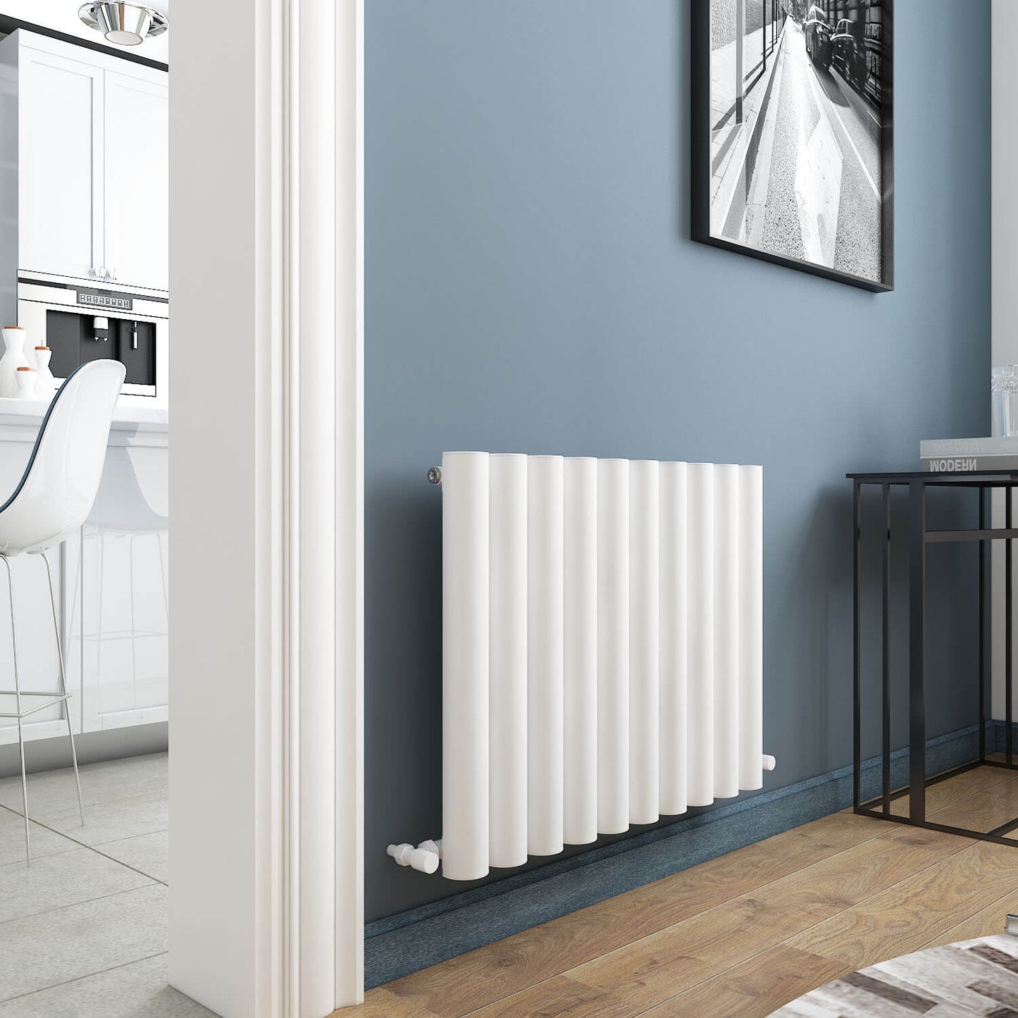 Carisa Odessa Termoarredo Orizzontale in Alluminio Design Moderno Bianco