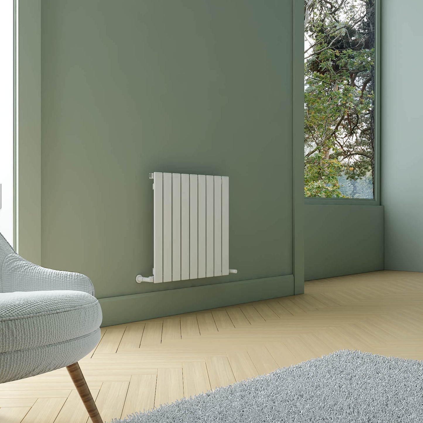Termoarredo Orizzontale Carisa Plata in Alluminio Design Moderno Bianco