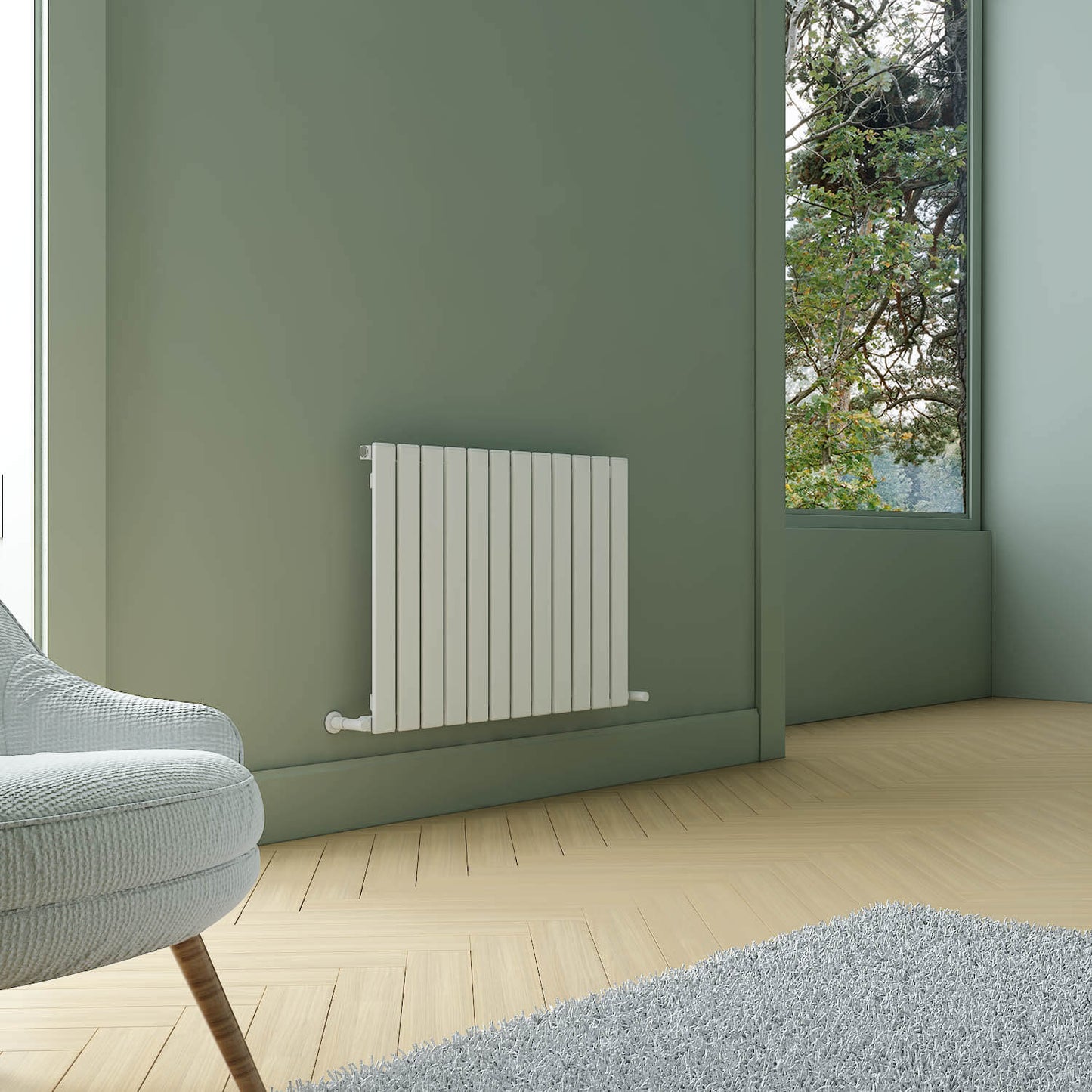 Termoarredo Orizzontale Carisa Plata in Alluminio Design Moderno Bianco