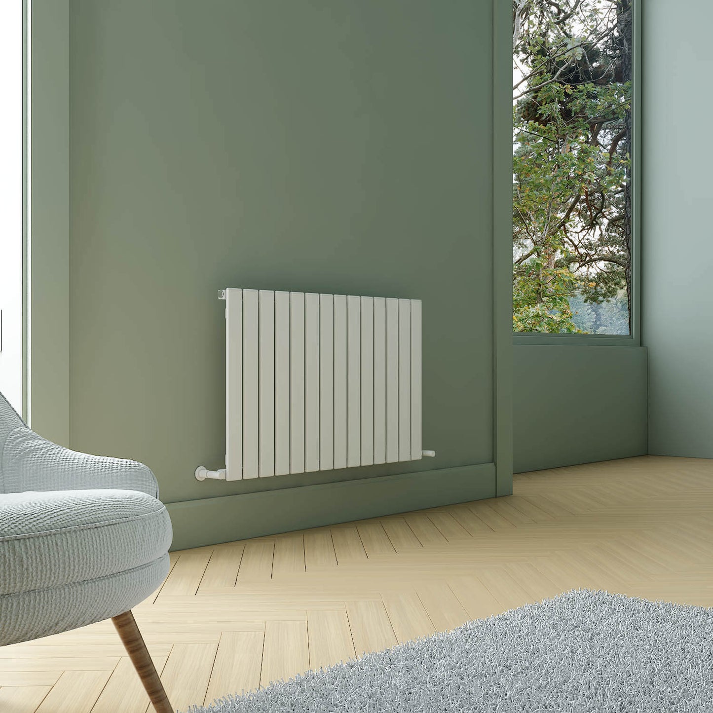 Termoarredo Orizzontale Carisa Plata in Alluminio Design Moderno Bianco