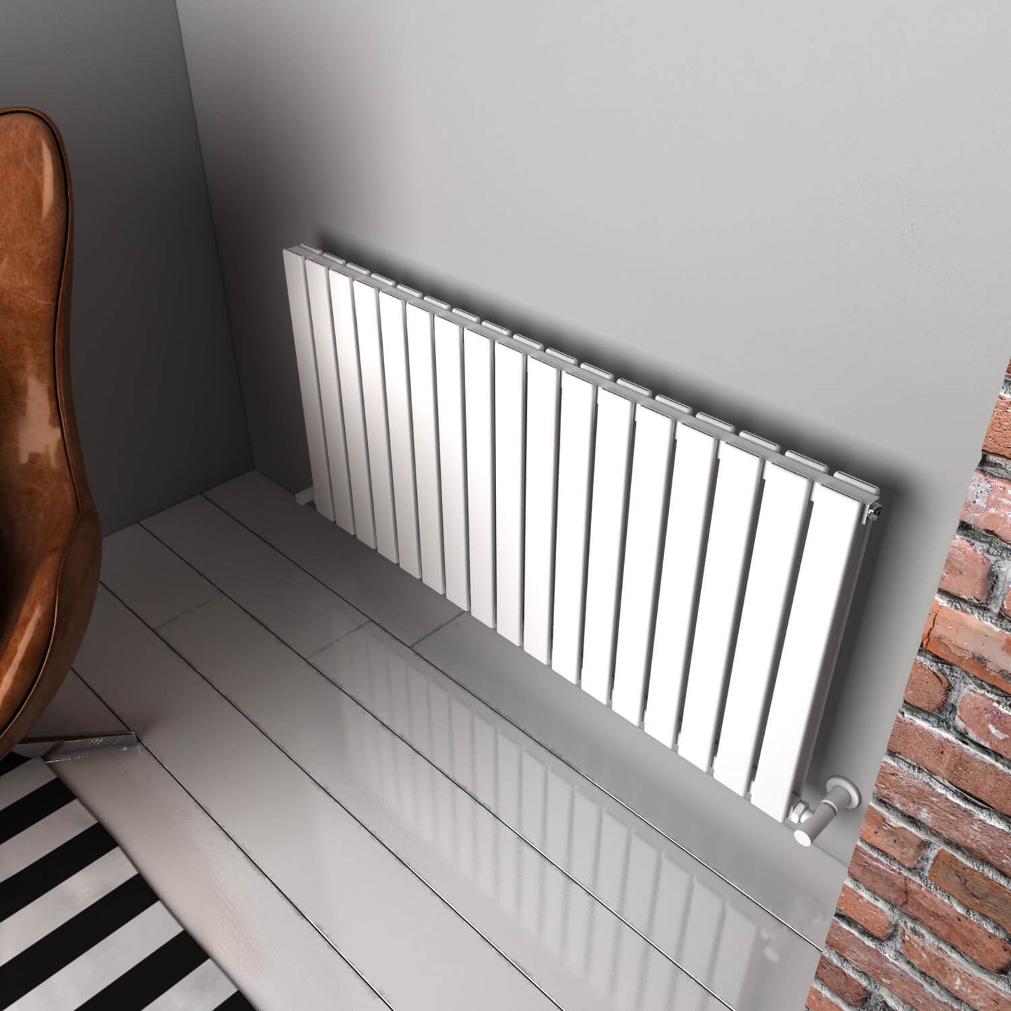 Termoarredo Orizzontale Carisa Plata in Alluminio Design Moderno Bianco