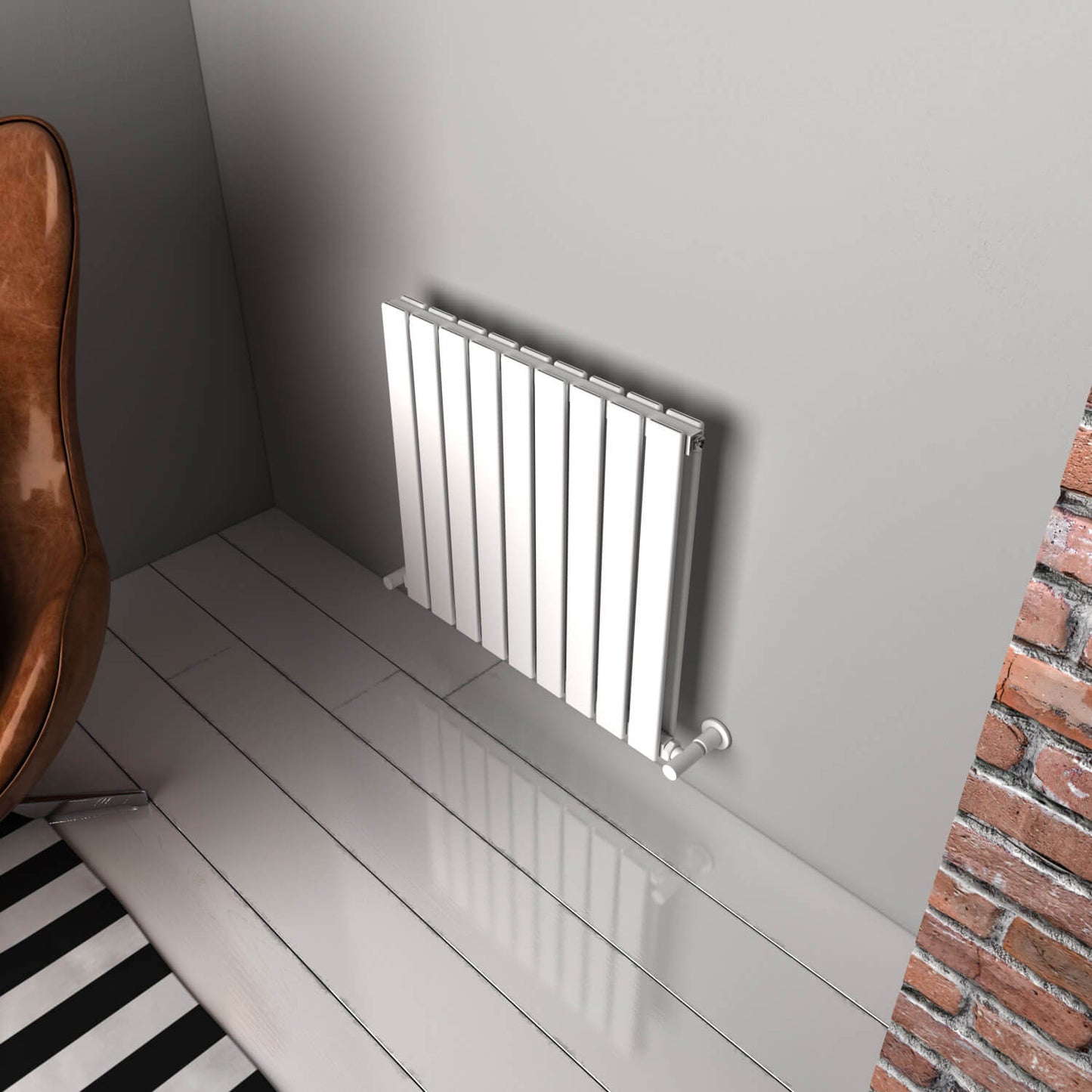 Termoarredo Orizzontale Carisa Plata in Alluminio Design Moderno Bianco