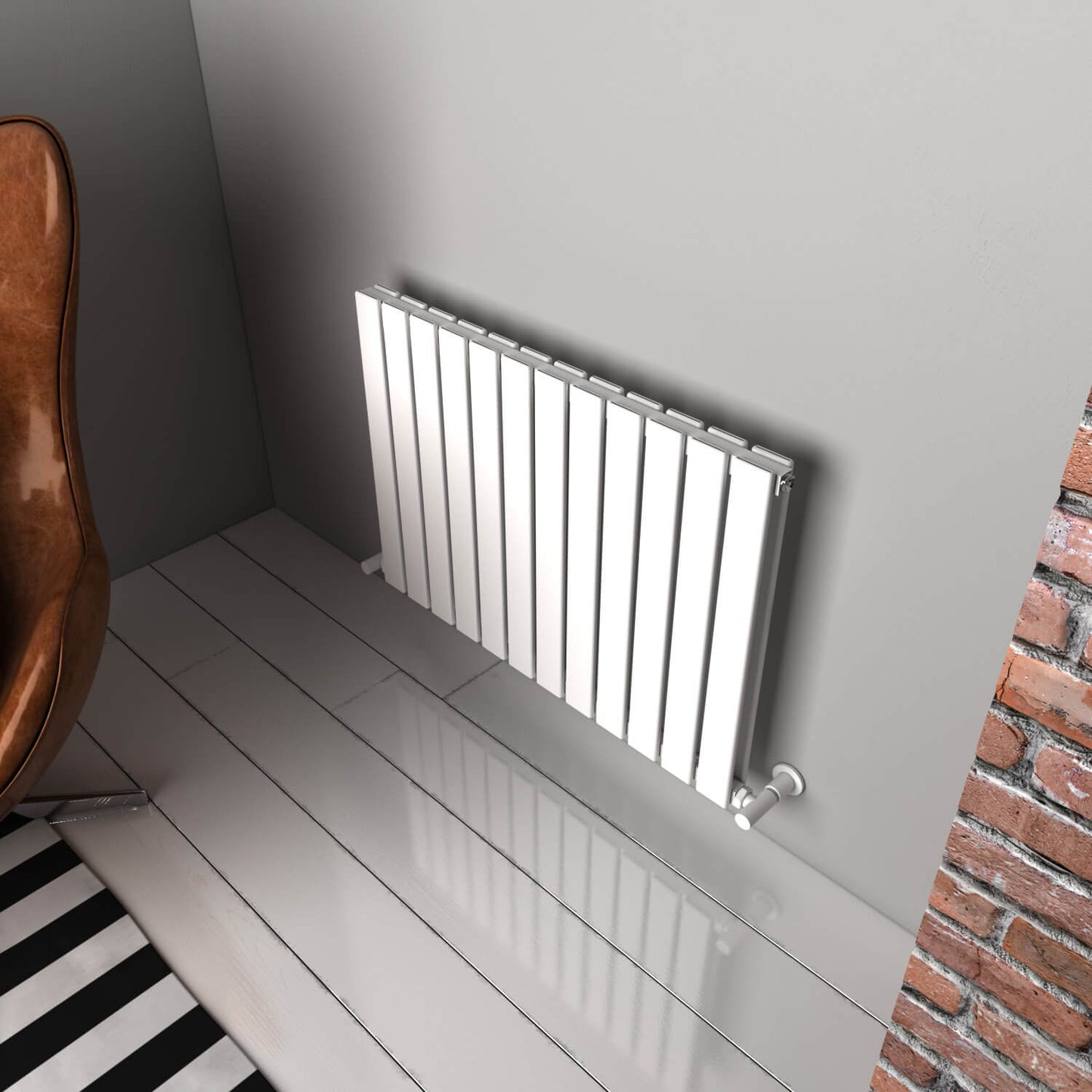 Termoarredo Orizzontale Carisa Plata in Alluminio Design Moderno Bianco