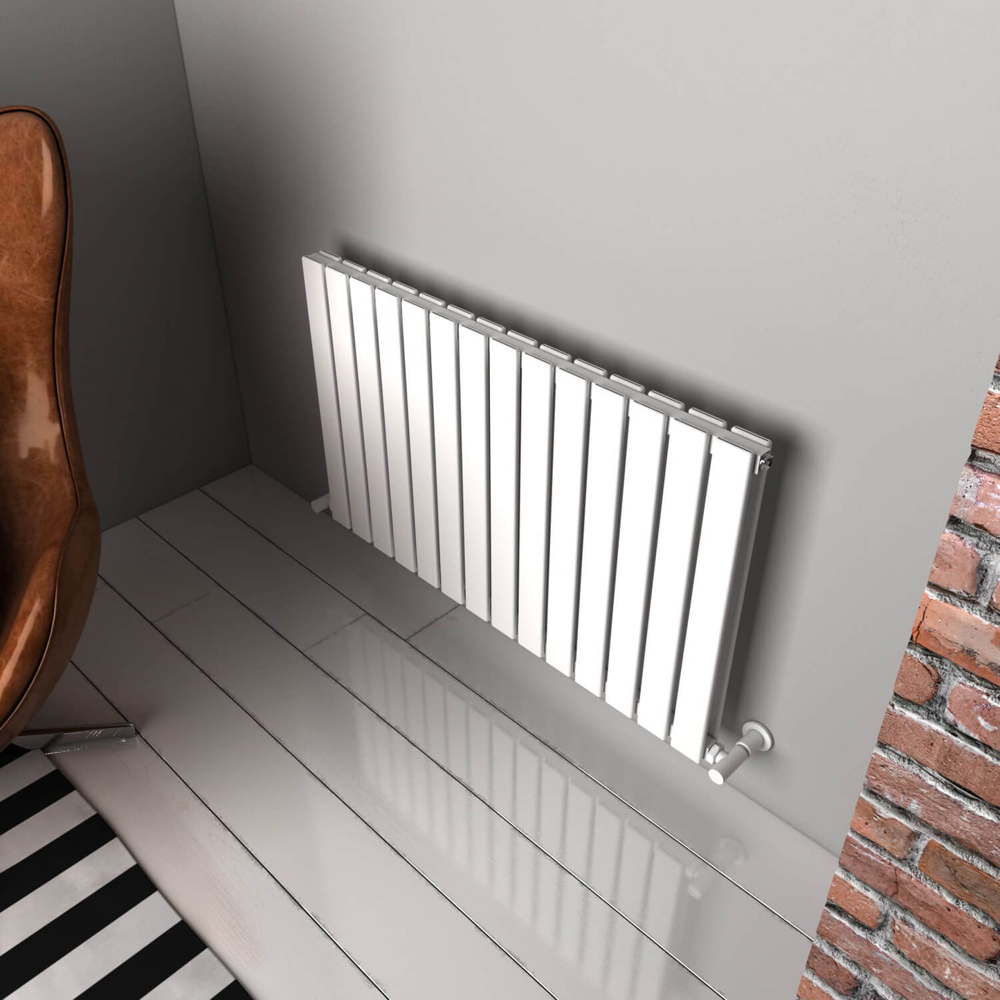 Termoarredo Orizzontale Carisa Plata in Alluminio Design Moderno Bianco