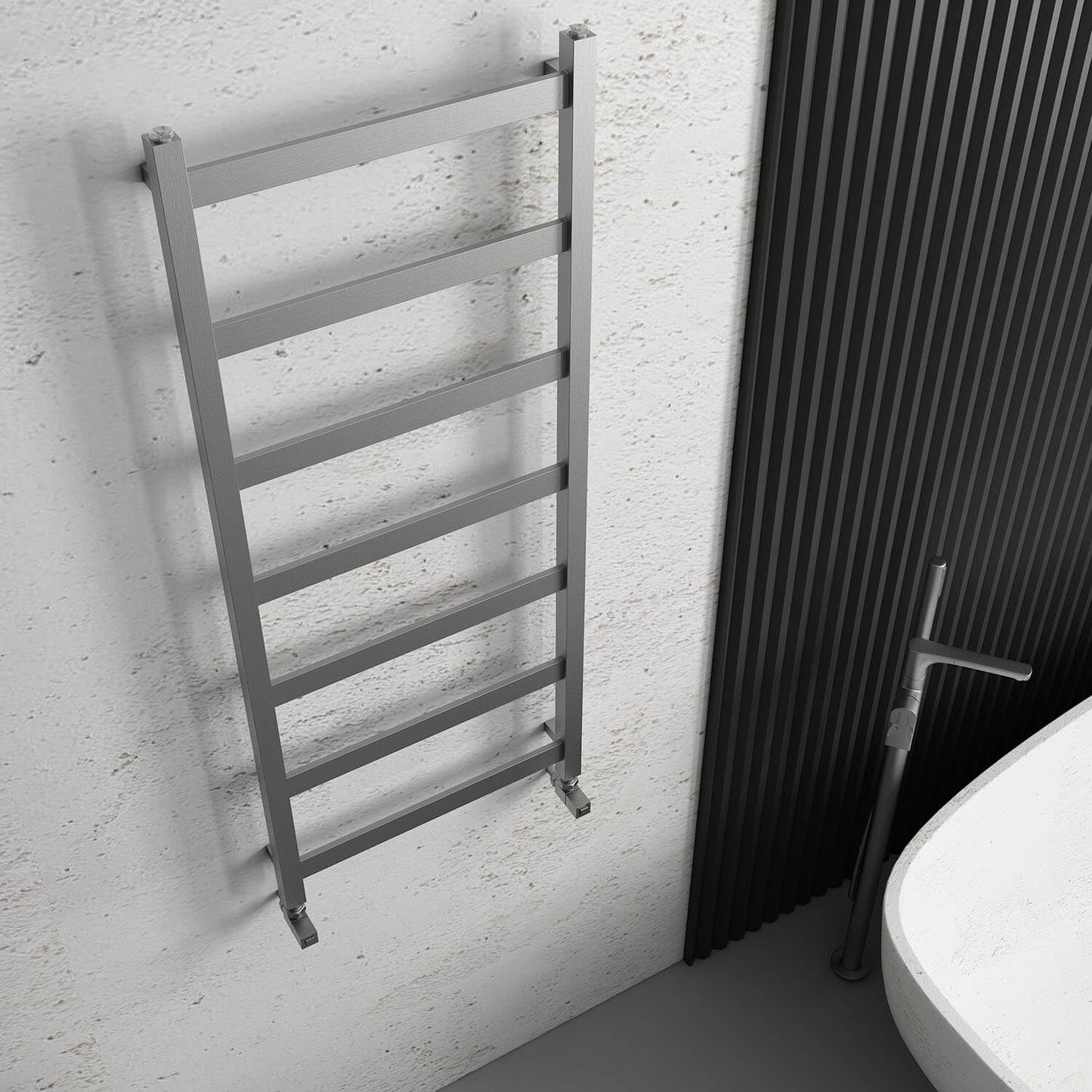 Scaldasalviette Carisa Quadrata in Acciaio Inox dal Design Moderno Satinato Lucido
