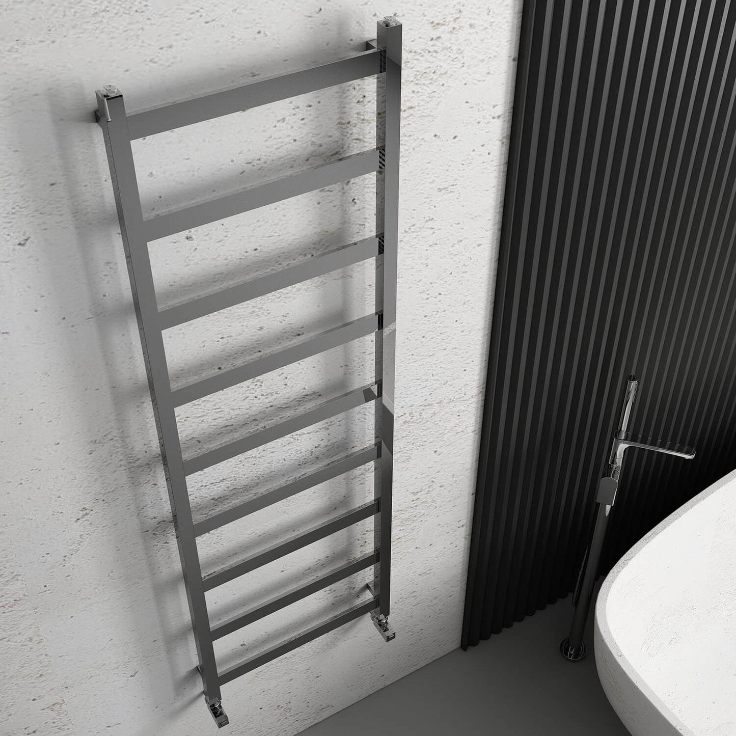 Scaldasalviette Carisa Quadrata in Acciaio Inox dal Design Moderno Lucido a Specchio