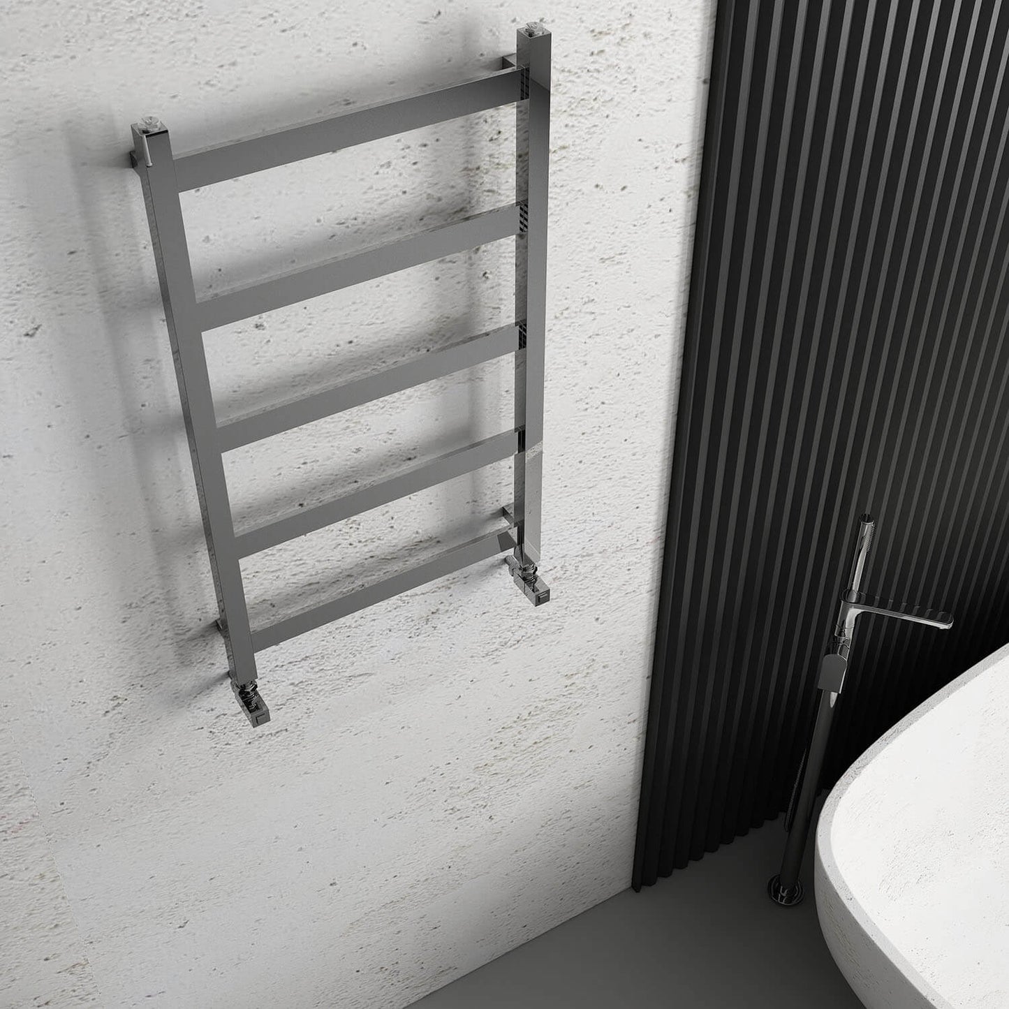 Scaldasalviette Carisa Quadrata in Acciaio Inox dal Design Moderno Lucido a Specchio