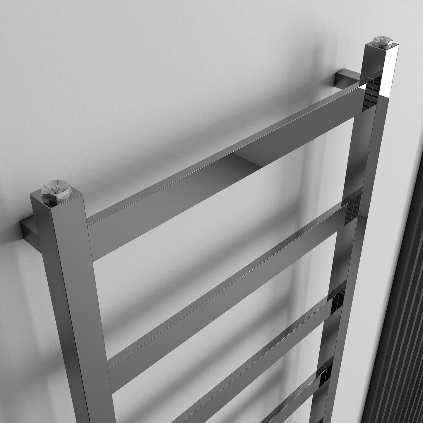 Scaldasalviette Carisa Quadrata in Acciaio Inox dal Design Moderno Lucido a Specchio