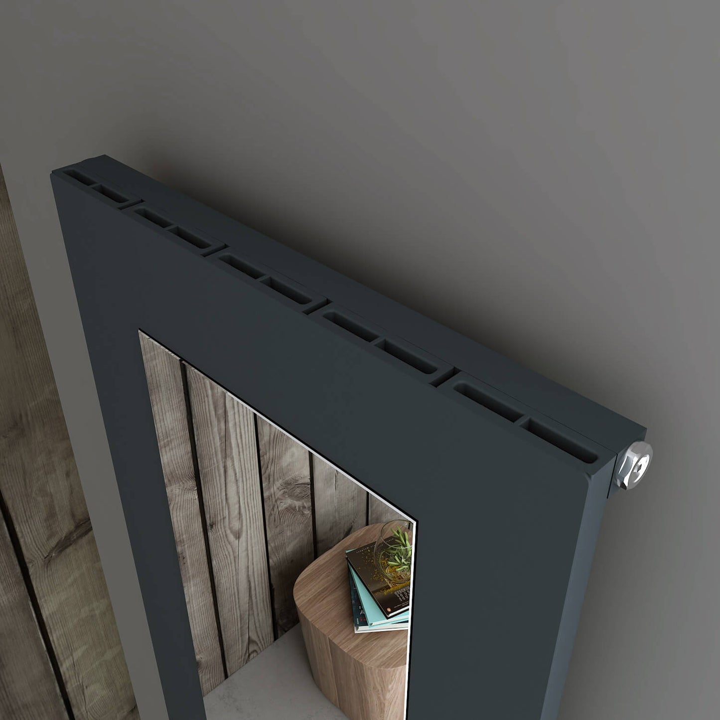 Carisa Quadro Termoarredo Verticale in Alluminio Design Moderno Antracite