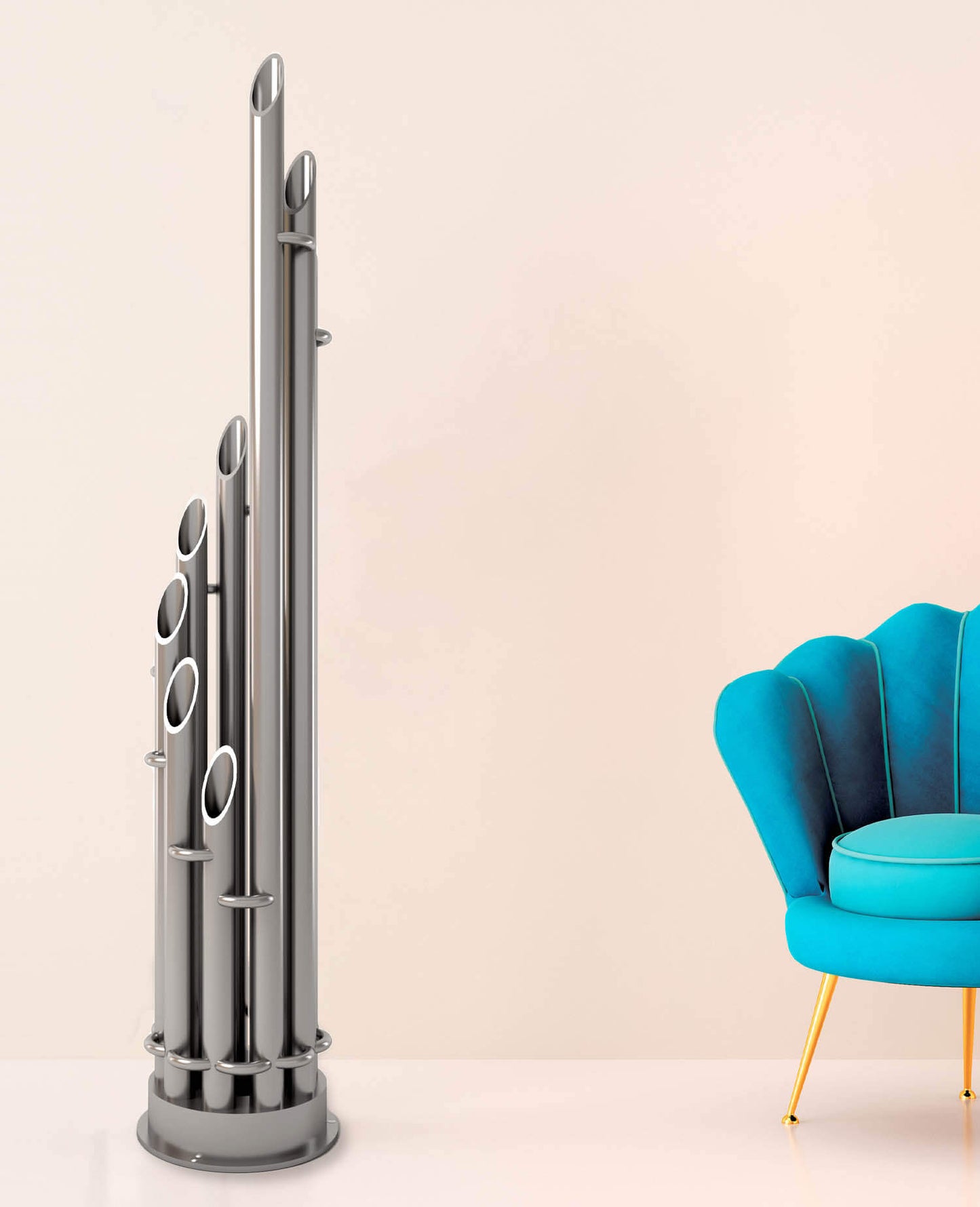 Carisa Unique Termoarredo Verticale in Acciaio Inox Design Moderno Satinato Lucido
