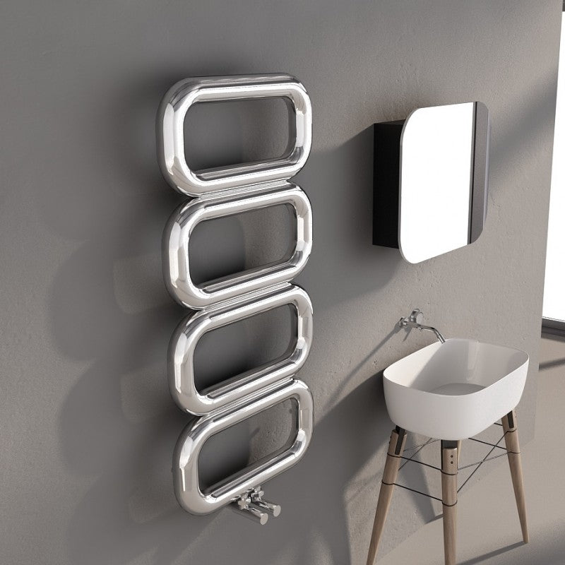 Scaldasalviette Carisa Talent in Acciaio Inox Design Moderno Lucido a Specchio