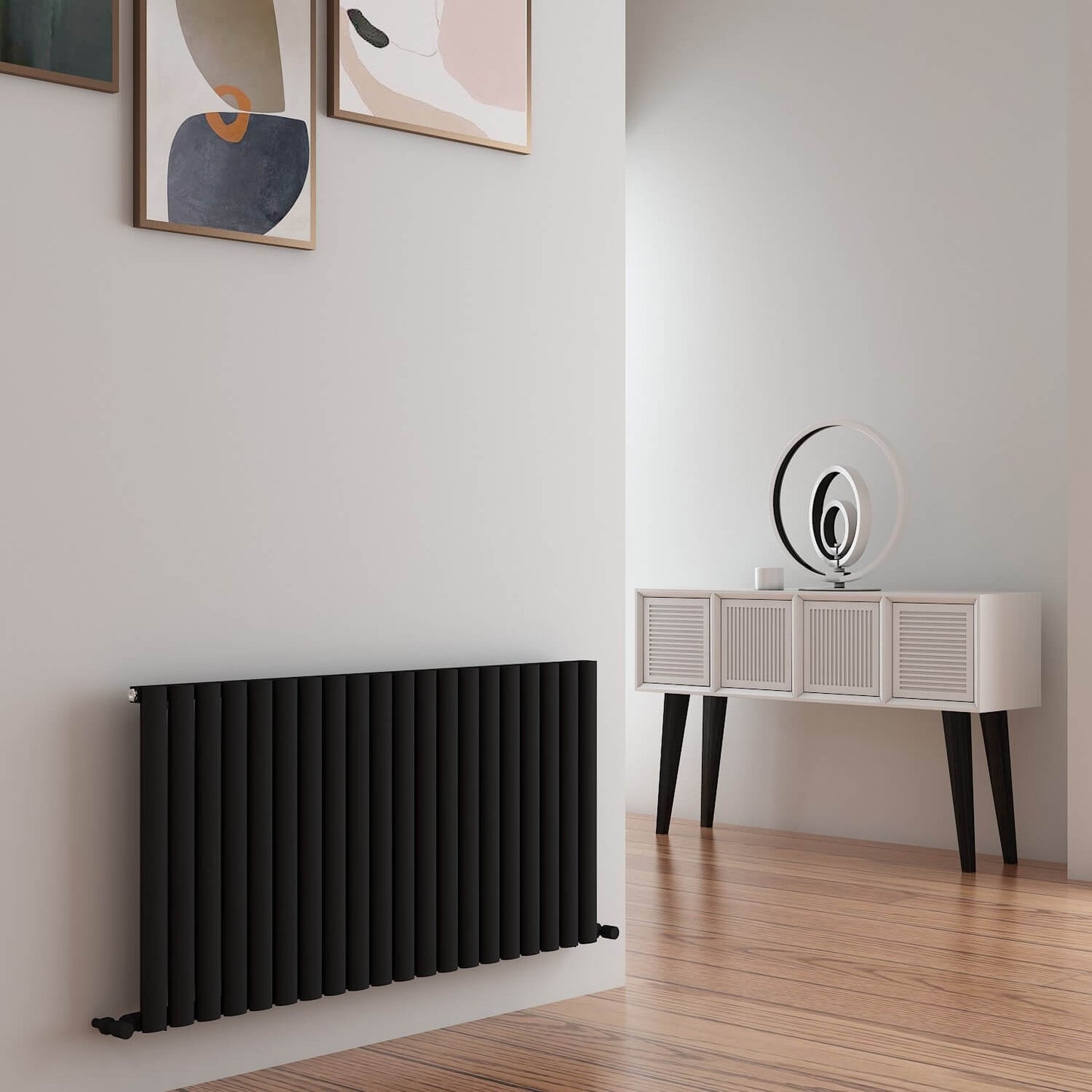Carisa Tallis Termoarredo in Alluminio Orizzontale Design Moderno Nero