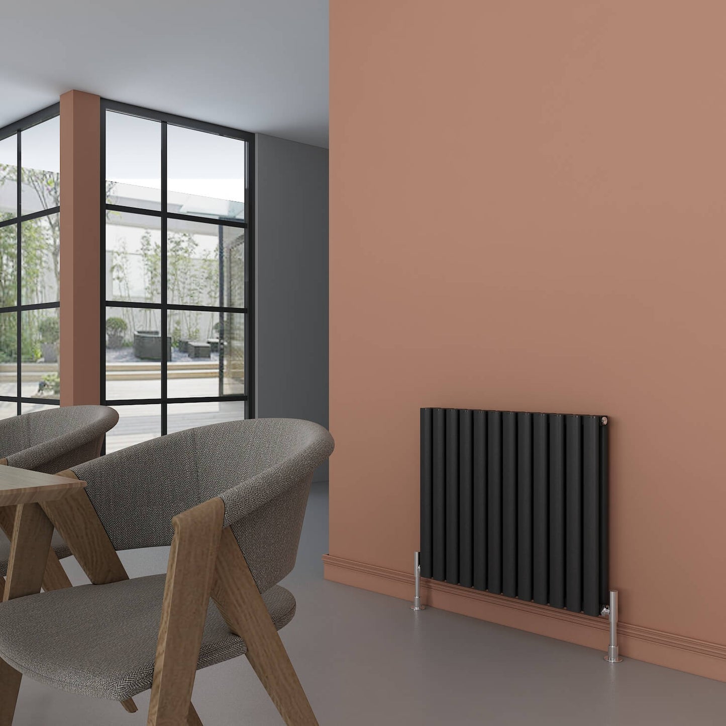 Carisa Tallis Termoarredo in Alluminio Orizzontale Design Moderno Nero