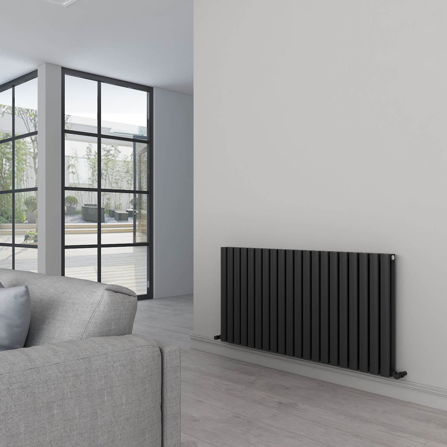 Carisa Tallis Termoarredo in Alluminio Orizzontale Design Moderno Nero