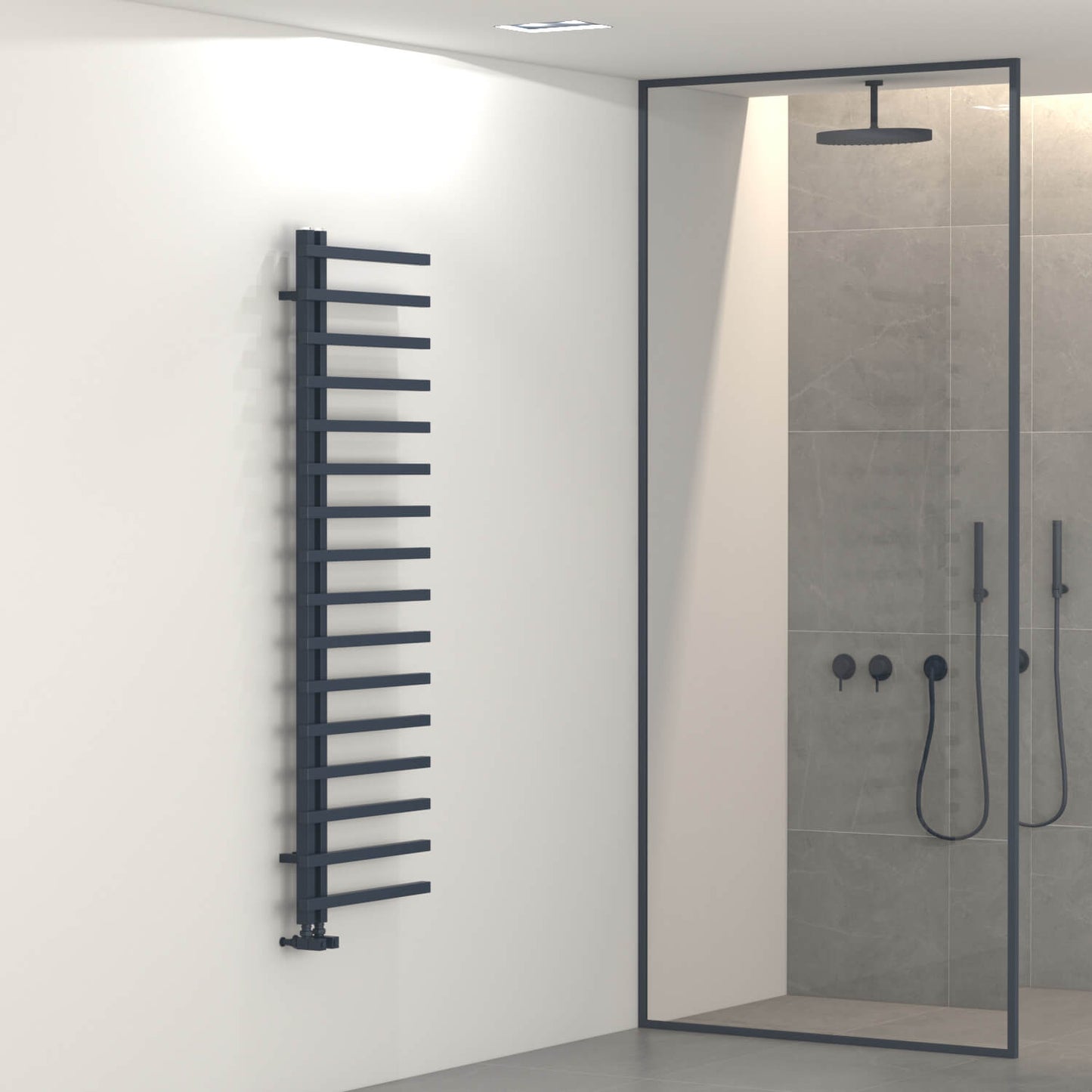 Scaldasalviette Carisa Terra L in Alluminio Design Moderno Antracite