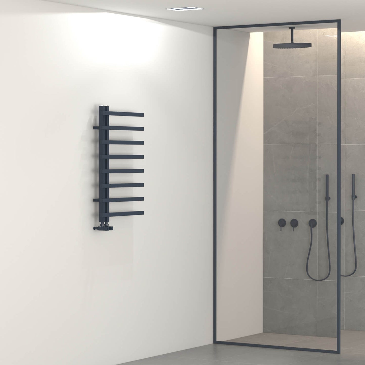 Scaldasalviette Carisa Terra L in Alluminio Design Moderno Antracite