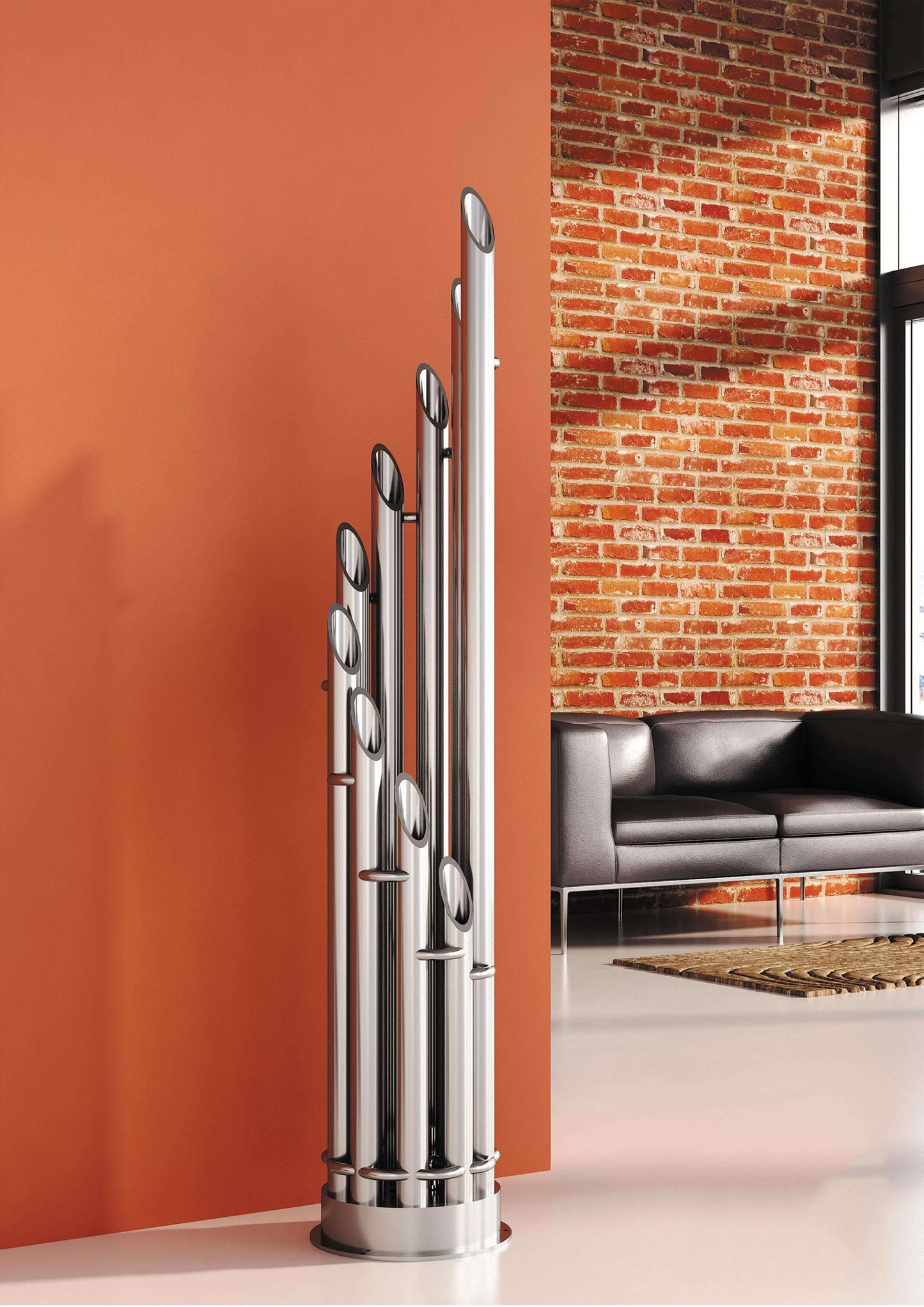 Carisa Unique Termoarredo Verticale in Acciaio Inox Design Moderno Satinato Lucido