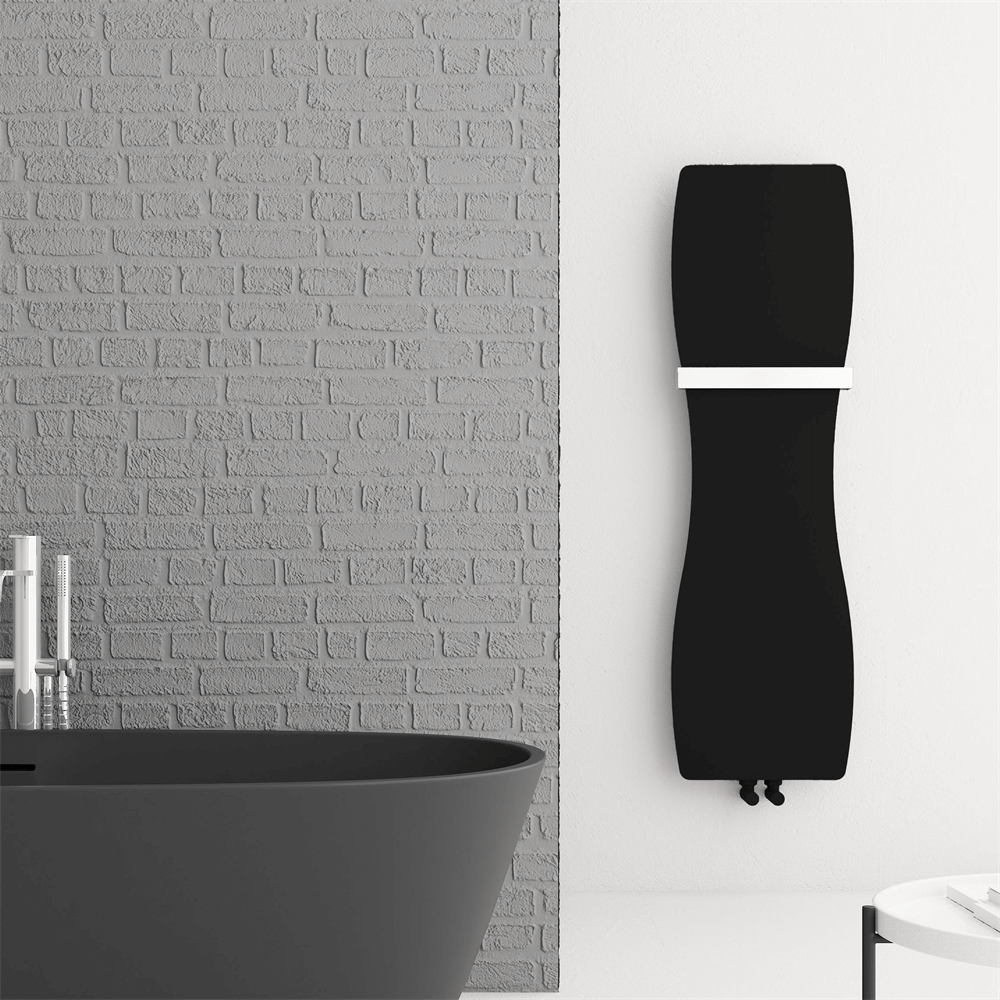 Carisa Hamlets Termoarredo Slim Design in Acciaio Verticale Design Moderno Nero