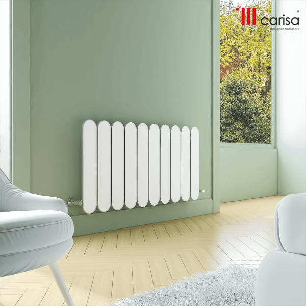 Carisa Magico Termoarredo Orizzontale in Alluminio Design Moderno Bianco