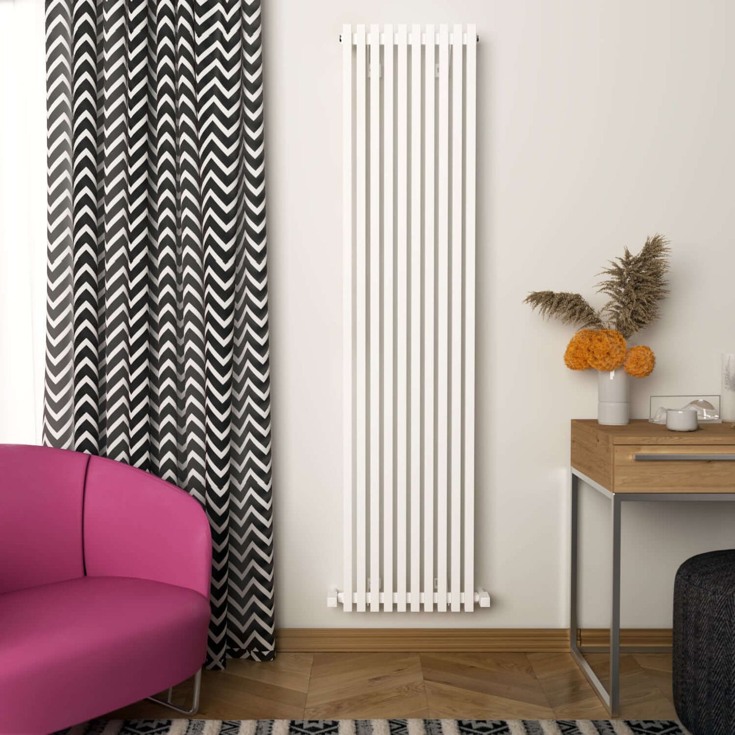 Radiatore verticale in alluminio Carisa Sophia Design Moderno Bianco