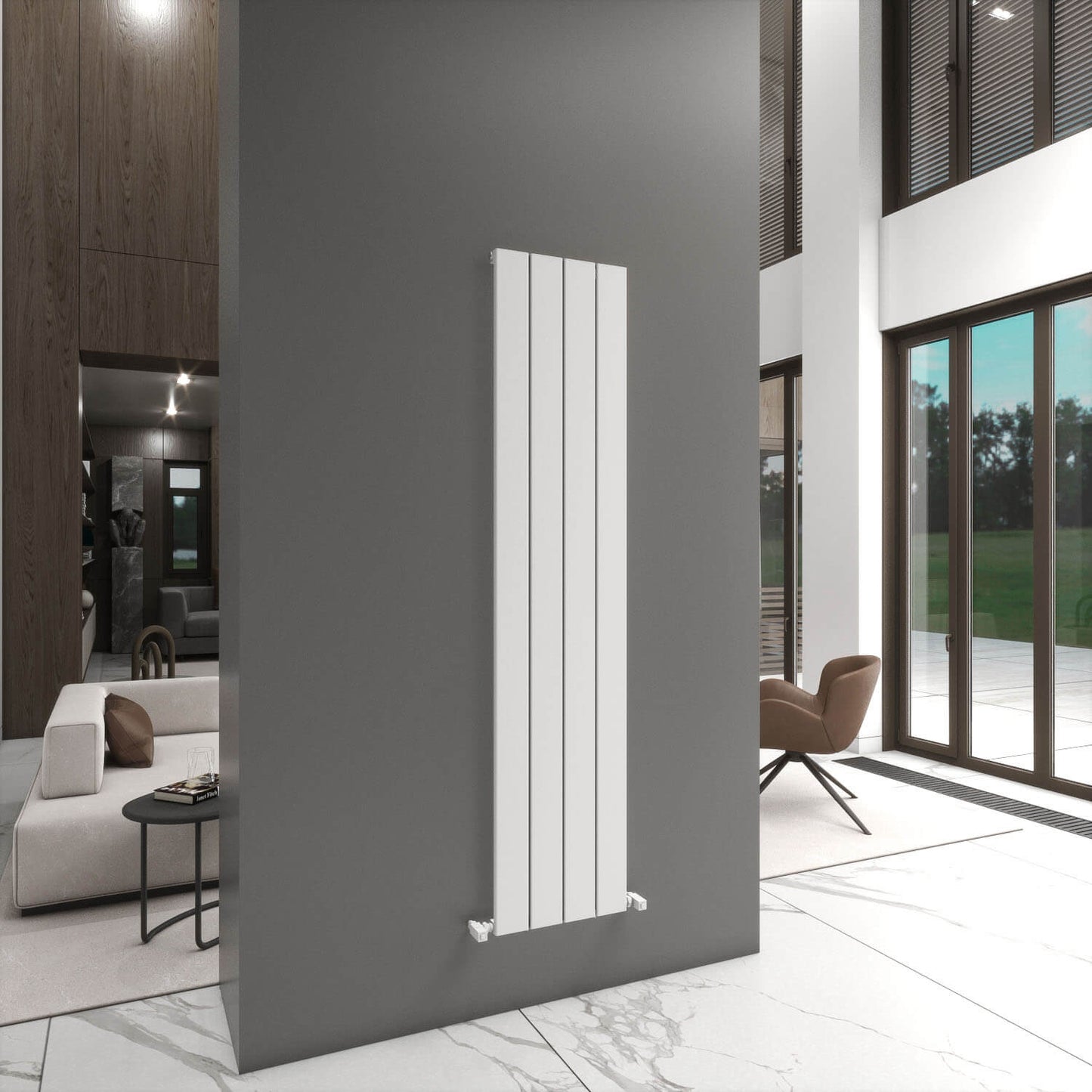 Carisa Angers Termoarredo Verticale in Alluminio Design Moderno Bianco 