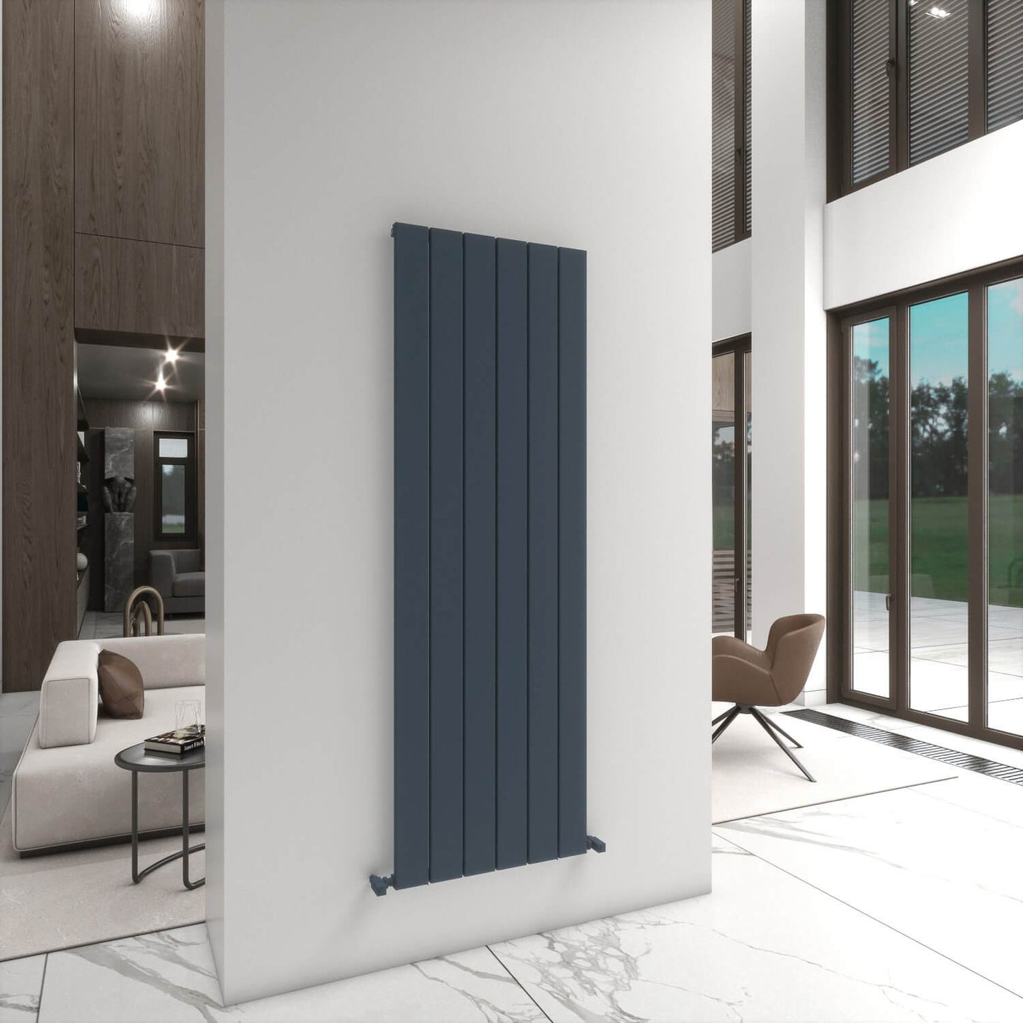 Carisa Angers Termoarredo Verticale in Alluminio Design Moderno Antracite 