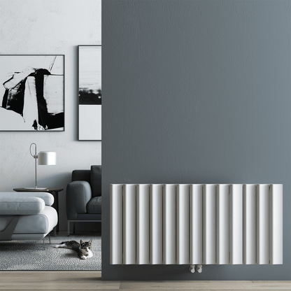 Termoarredo Orizzontale Carisa Burano S in Alluminio Design Moderno Bianco 