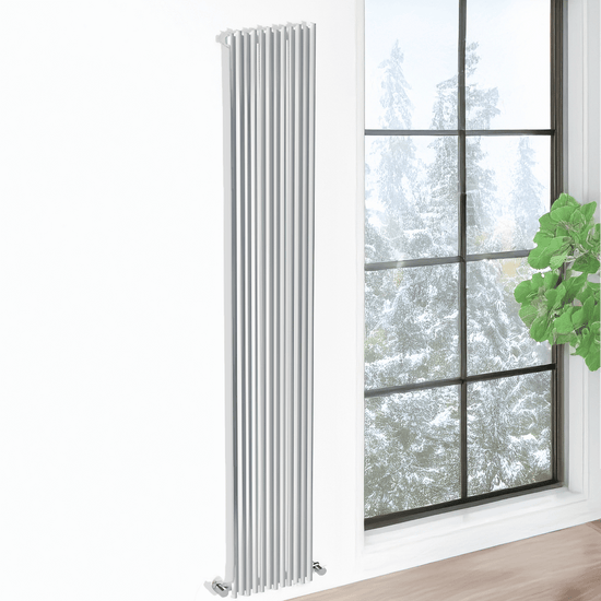 Radiatore Carisa Pipetta in Alluminio Verticale Design Moderno Bianco 