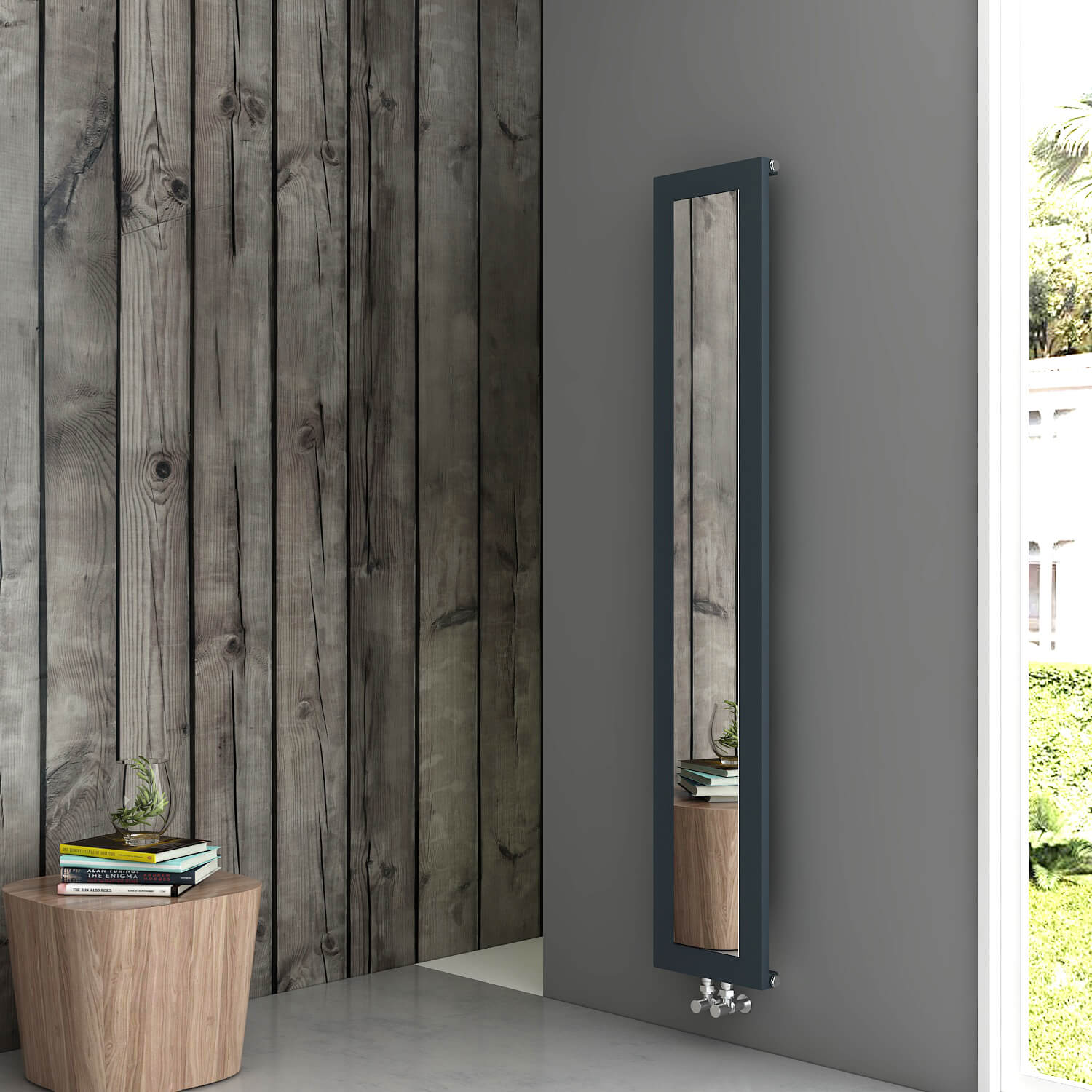 Carisa Quadro Termoarredo Verticale in Alluminio Design Moderno Antracite 