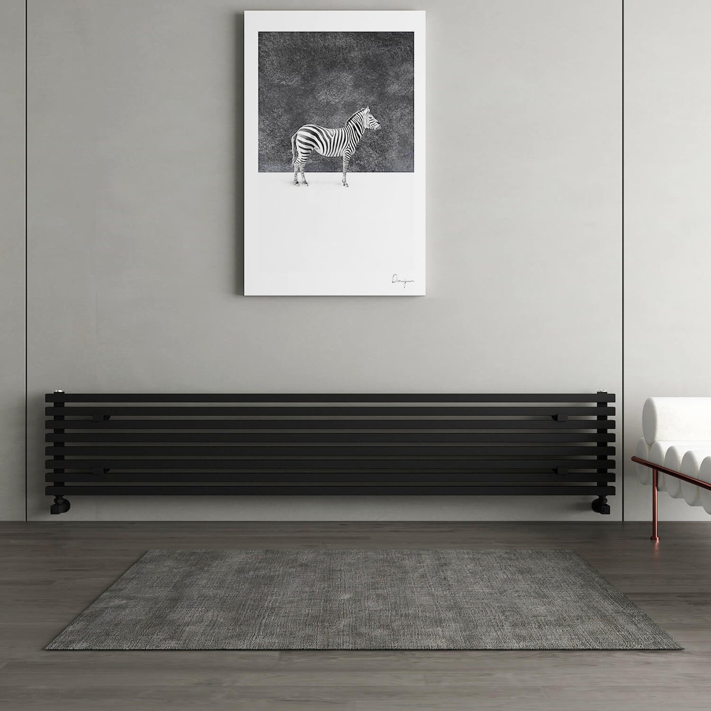 Carisa Sophia Xl Termoarredo Orizzontale in Alluminio Design Moderno Nero