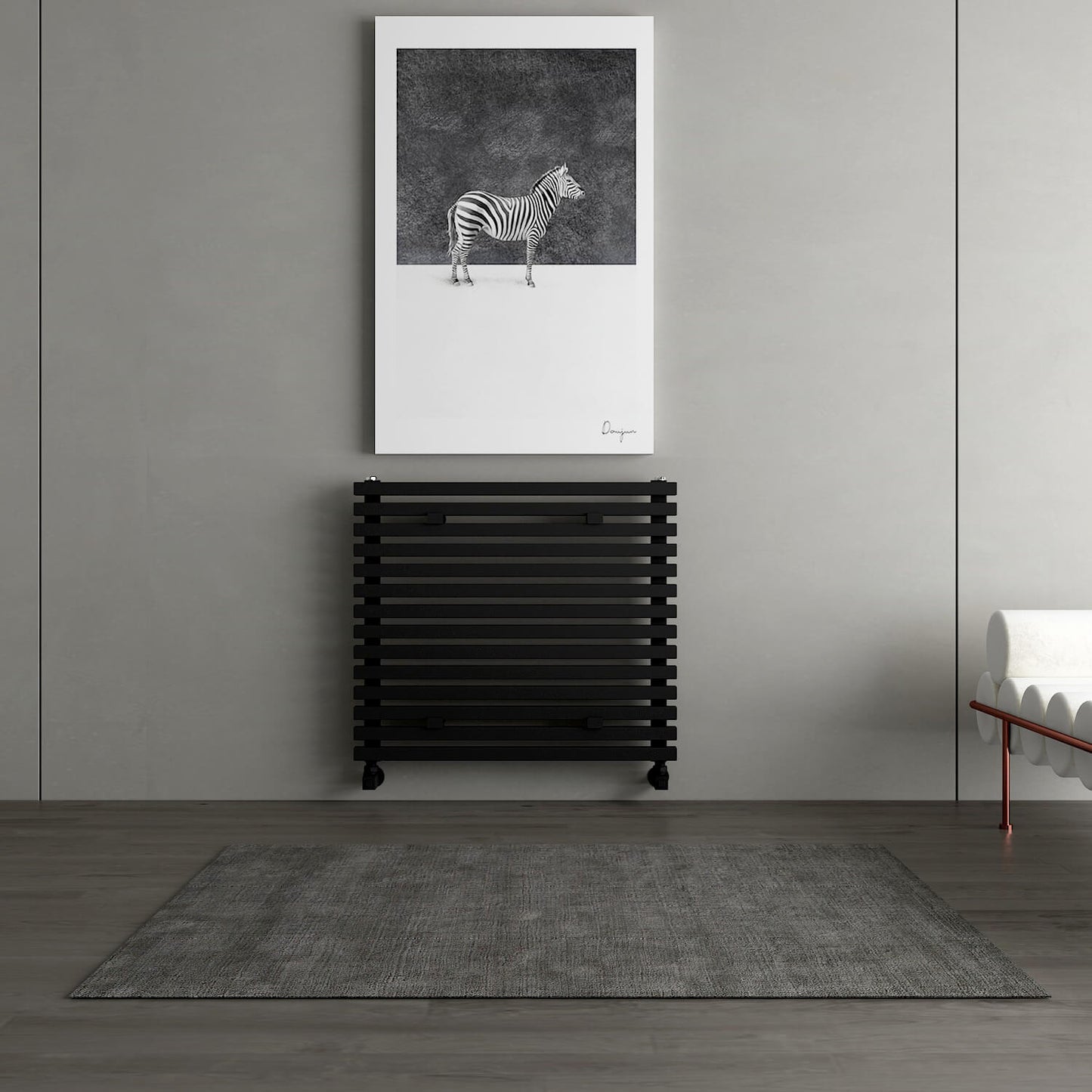 Carisa Sophia Xl Termoarredo Orizzontale in Alluminio Design Moderno Nero