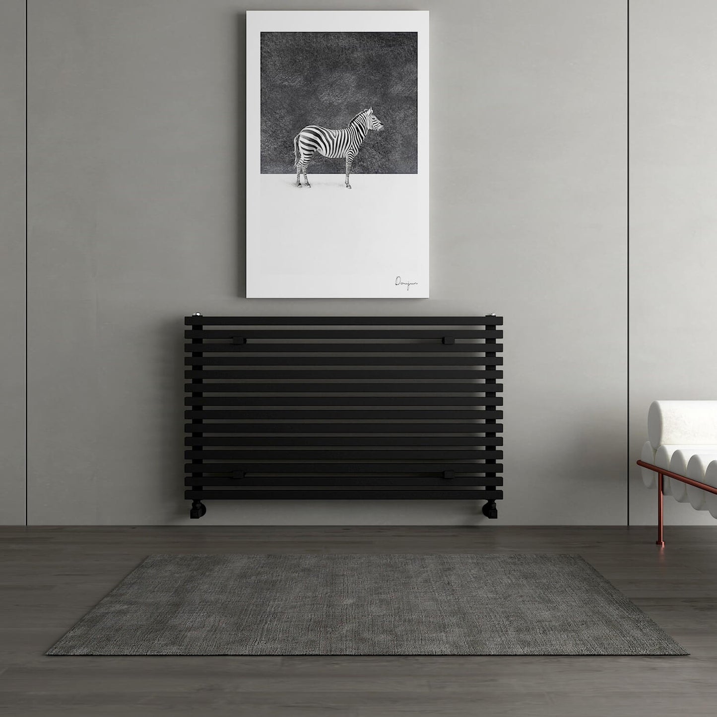 Carisa Sophia Xl Termoarredo Orizzontale in Alluminio Design Moderno Nero