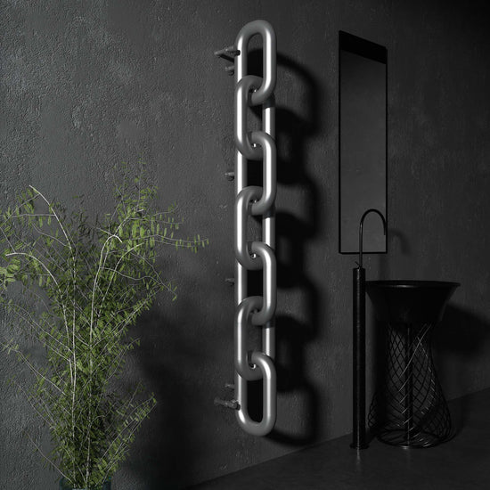 Carisa Link Termoarredo Verticale in Acciaio Inox Design Moderno Satinato Lucido 