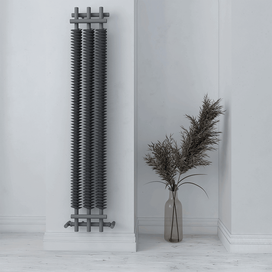 Carisa Dora Termoarredo Verticale in Acciaio Design Moderno Grigio Chiaro 