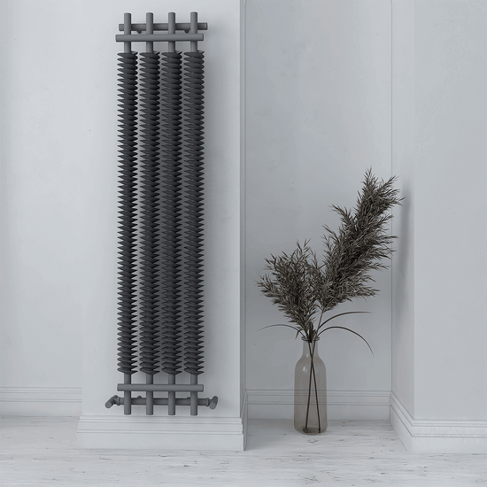 Carisa Dora Termoarredo Verticale in Acciaio Design Moderno Grigio Chiaro 
