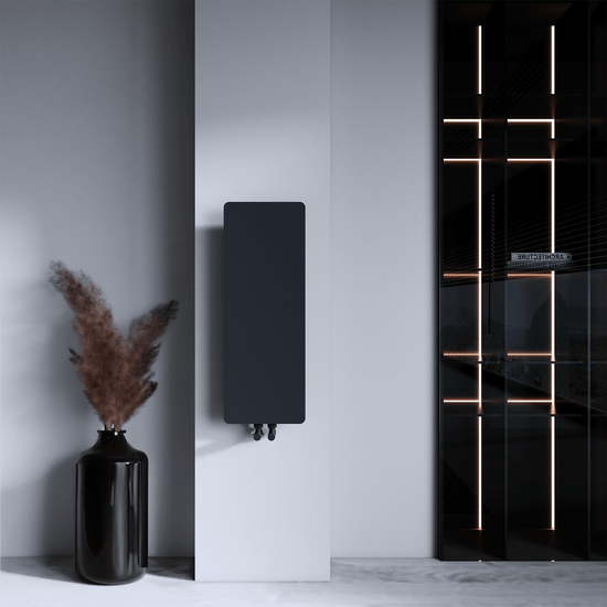 Carisa Croydon Slim Design Termoarredo verticale in acciaio Design moderno Nero 
