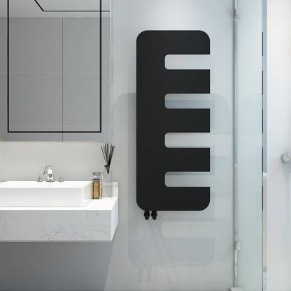 Carisa Rex Termoarredo Slim Design in Acciaio Verticale Design Moderno Nero 