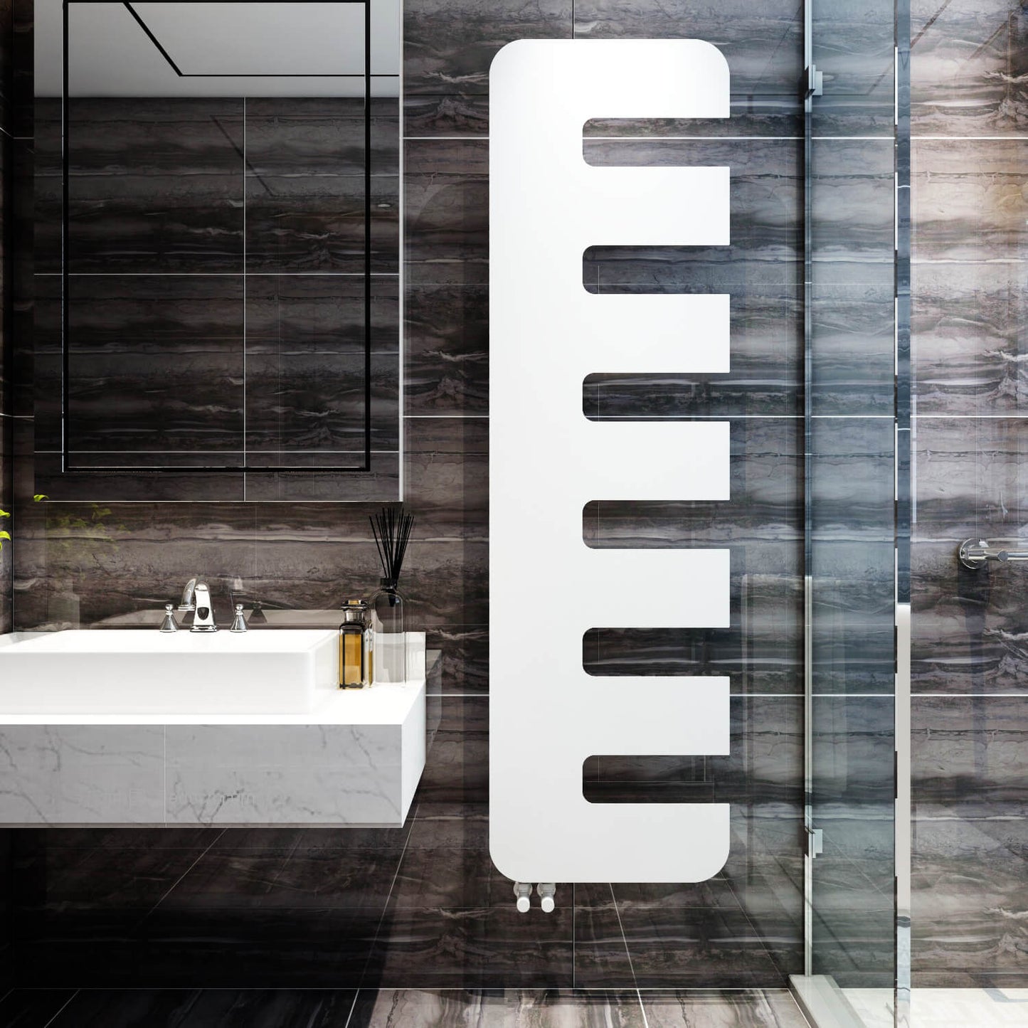 Carisa Rex Termoarredo Slim Design in Acciaio Verticale Design Moderno Bianco 