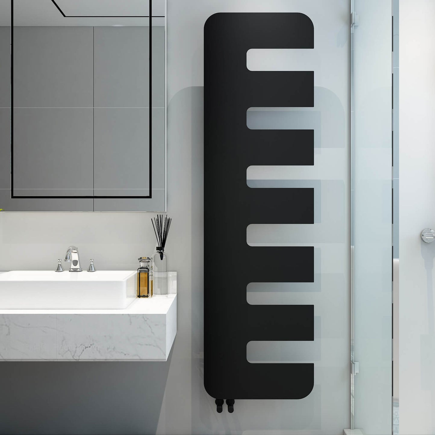 Carisa Rex Termoarredo Slim Design in Acciaio Verticale Design Moderno Nero 