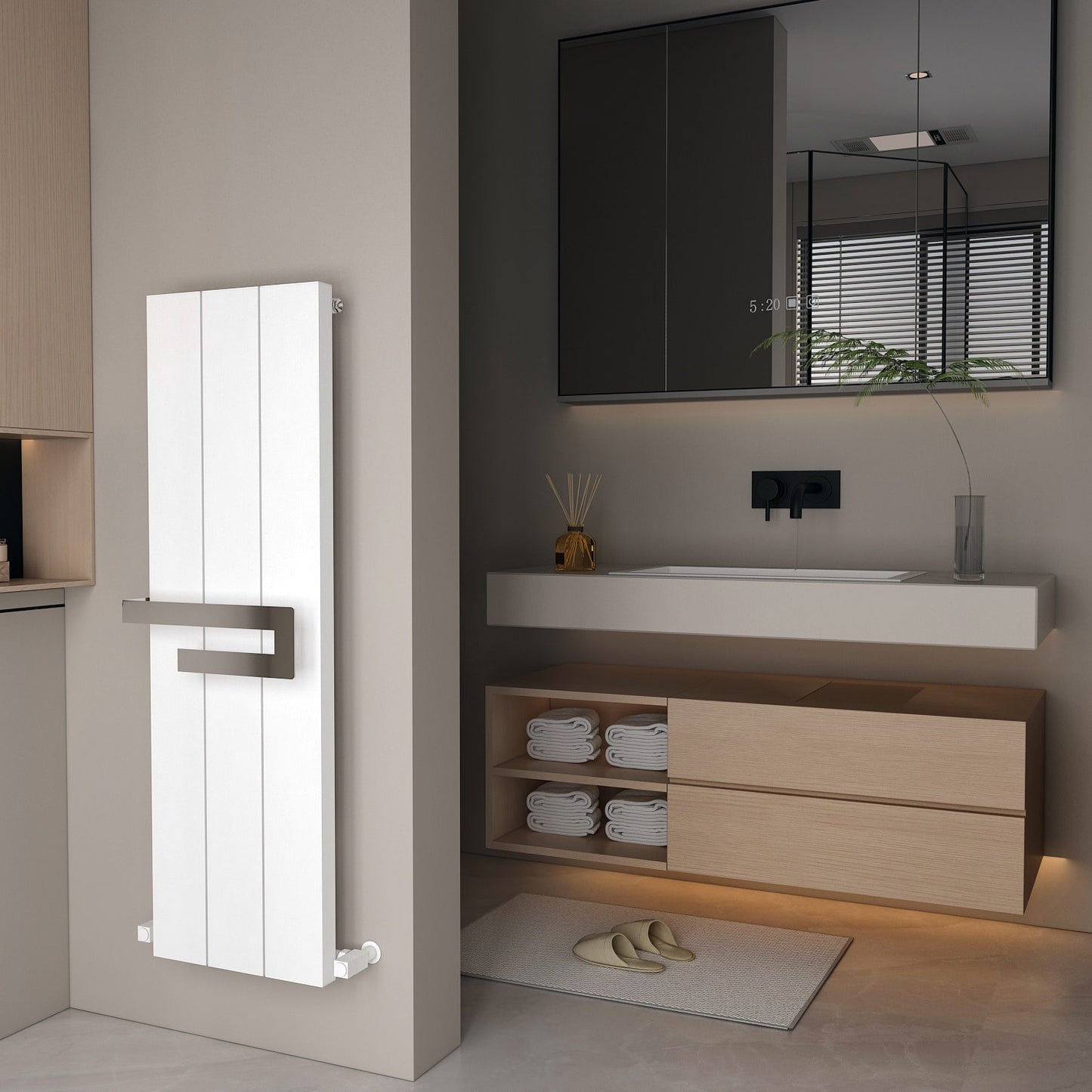 Scaldasalviette da Bagno in Alluminio Carisa Elvino Design Moderno Bianco 