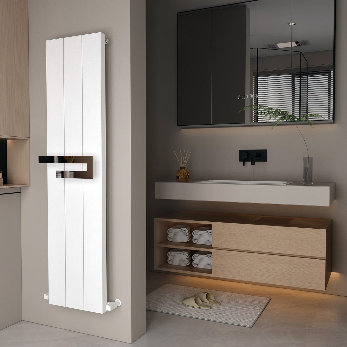 Scaldasalviette da Bagno in Alluminio Carisa Elvino Design Moderno Bianco 
