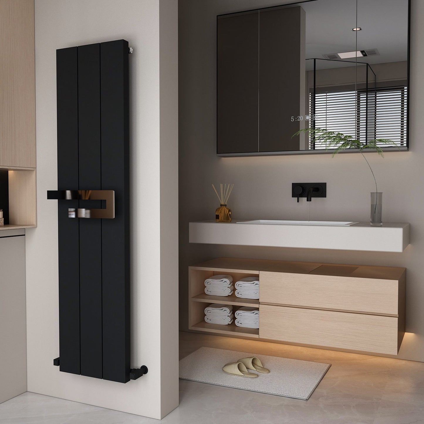 Scaldasalviette da Bagno in Alluminio Carisa Elvino Design Moderno Nero 