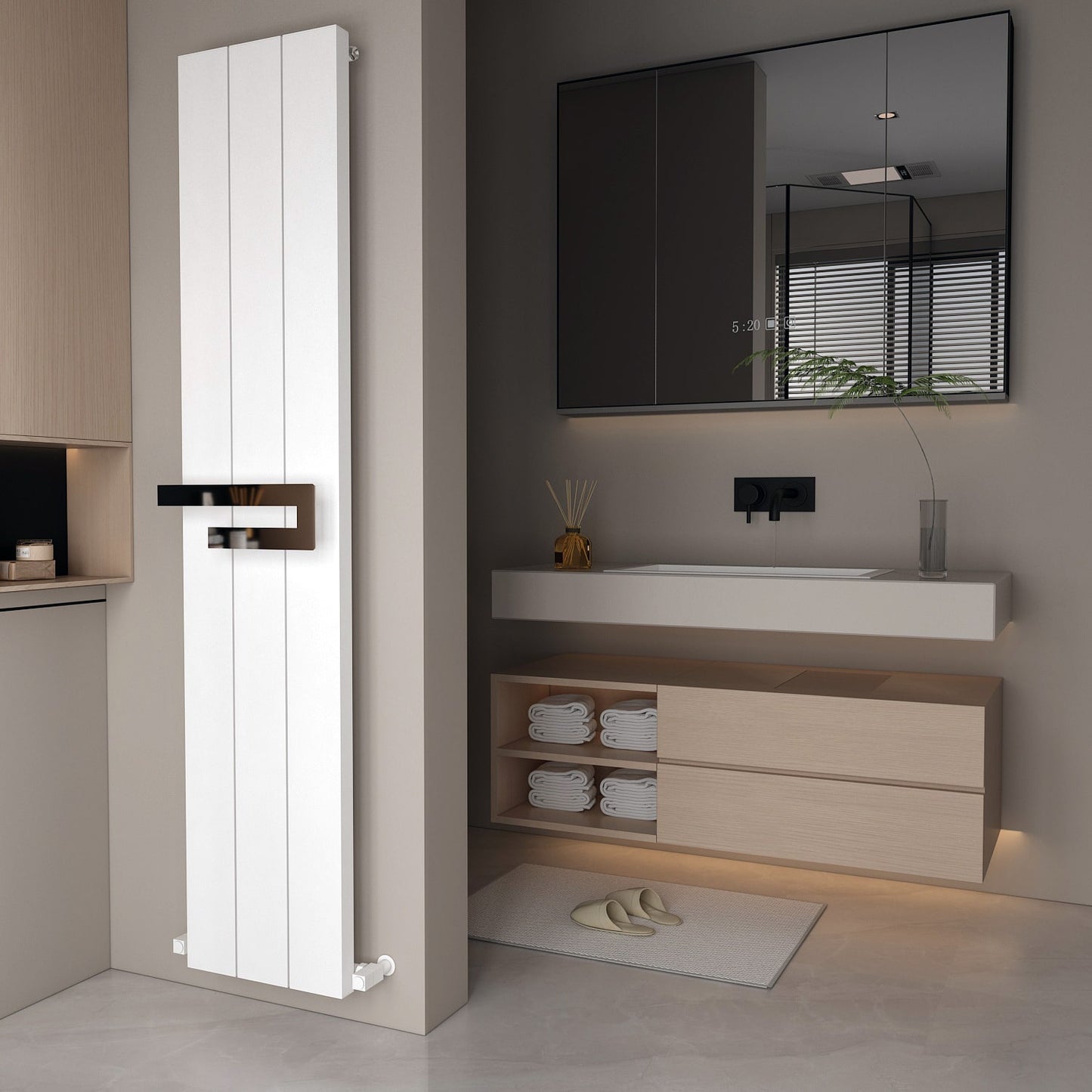 Scaldasalviette da Bagno in Alluminio Carisa Elvino Design Moderno Bianco 