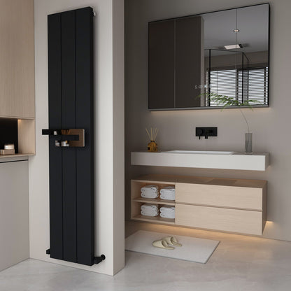 Scaldasalviette da Bagno in Alluminio Carisa Elvino Design Moderno Nero 