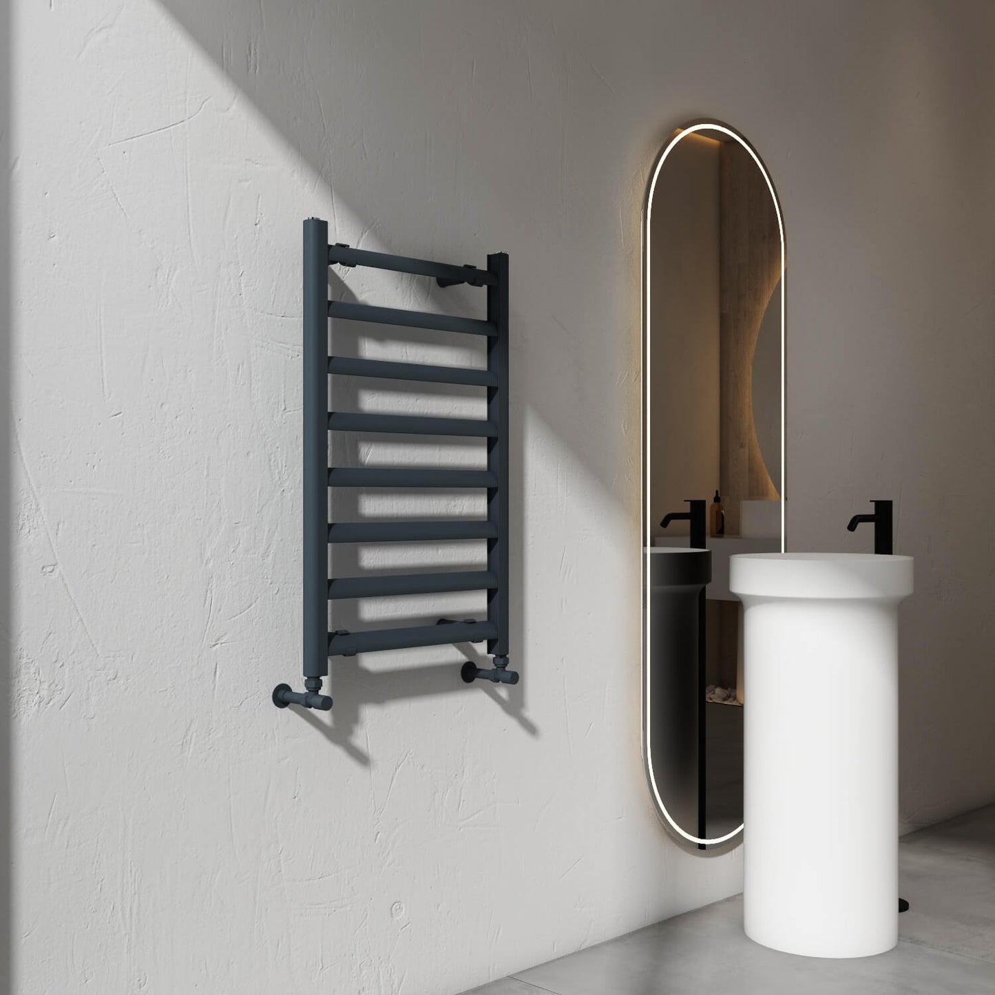 Scaldasalviette Carisa Lara L in Alluminio Design Moderno Antracite 